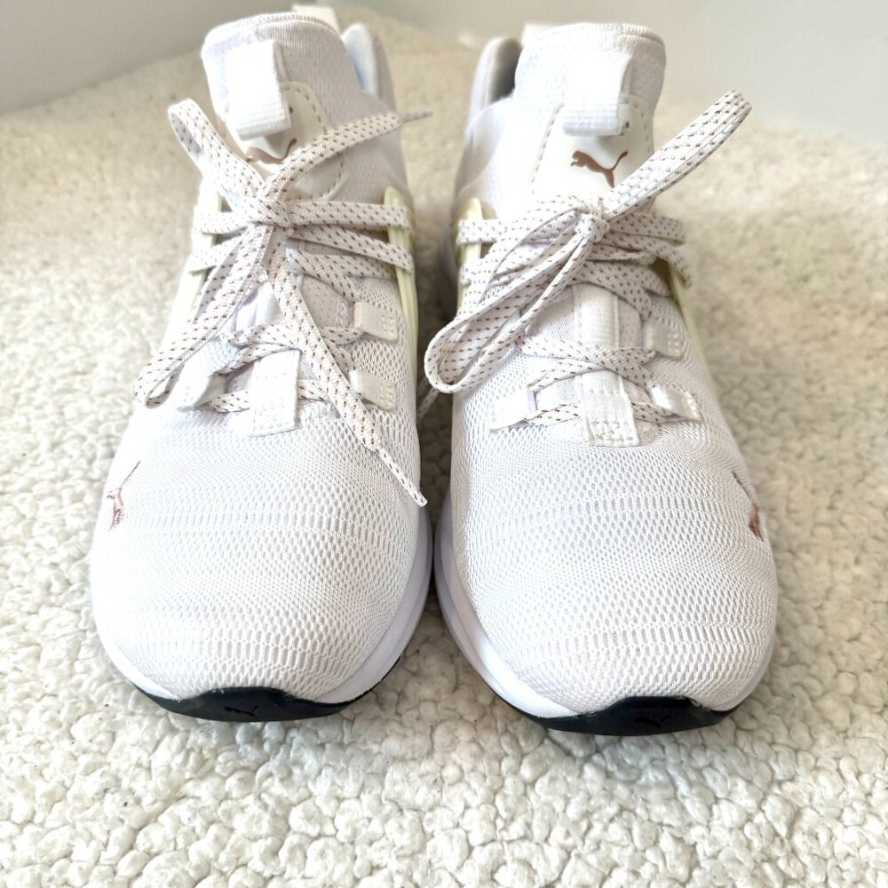 Puma White Mesh Sneakers – Women’s Size 8 Running, Training & Casual Shoes